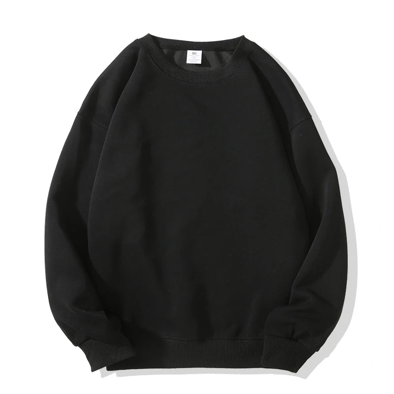 New Heavy Fabric Men/Women Simple Style Sweatshirts Fashion Soild Color O Neck Loose Hoodies Autumn Casual Pullover Tops