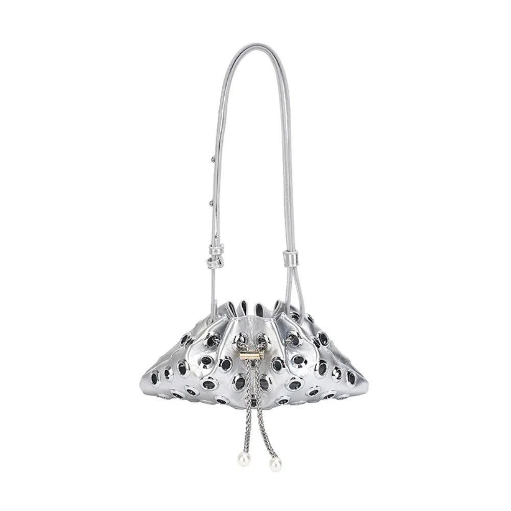 Portable Metal Stud Rivet Shoulder Bag