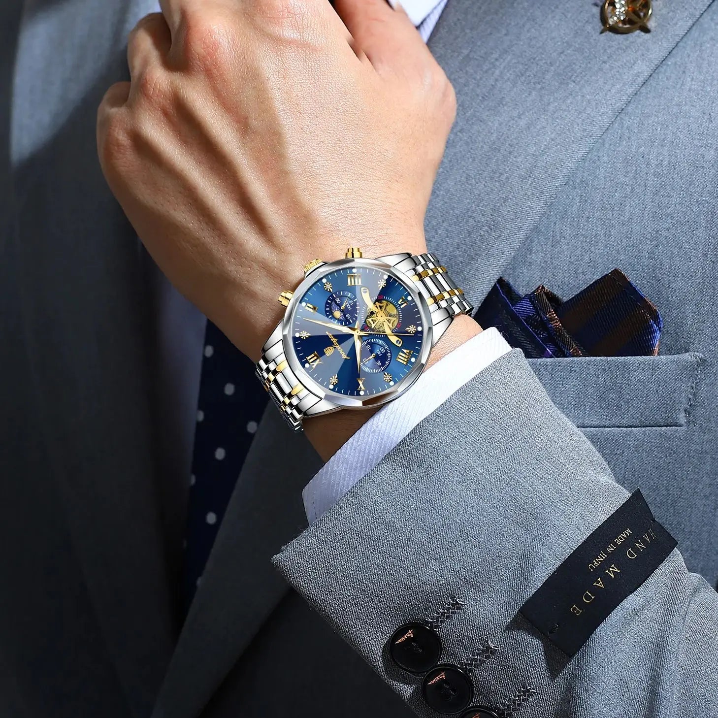 POEDAGAR Luxury Men Watch Top Original Waterproof Luminous Chronograph Man Wristwatch Stainless Steel Quartz Men's Watches Reloj