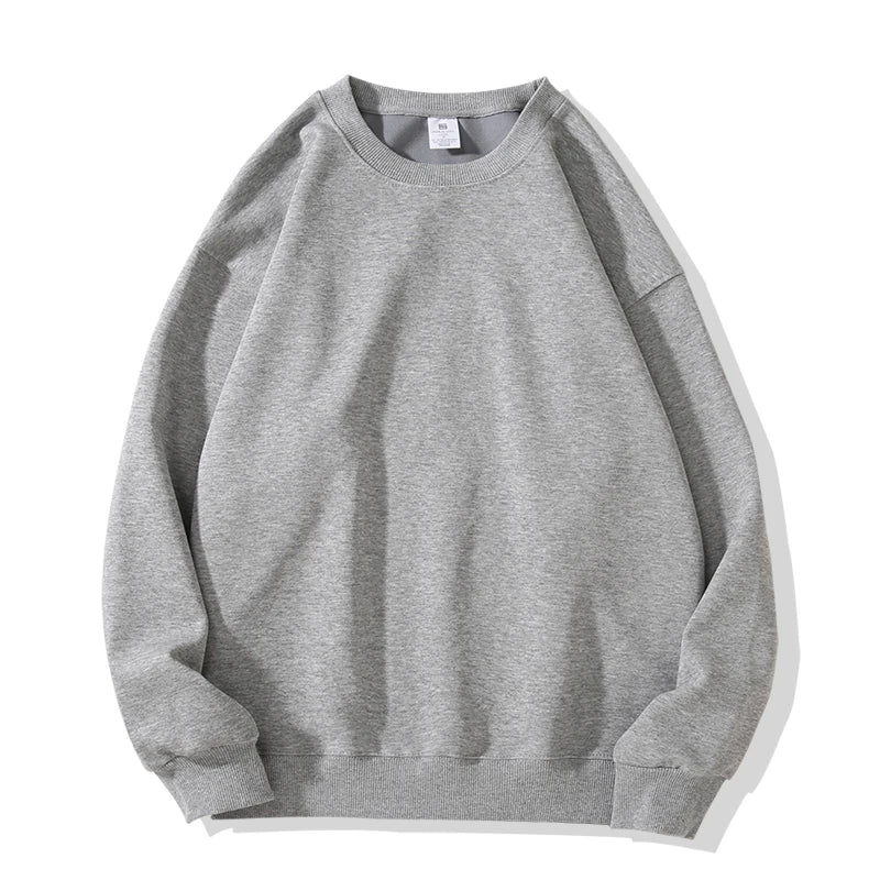 New Heavy Fabric Men/Women Simple Style Sweatshirts Fashion Soild Color O Neck Loose Hoodies Autumn Casual Pullover Tops