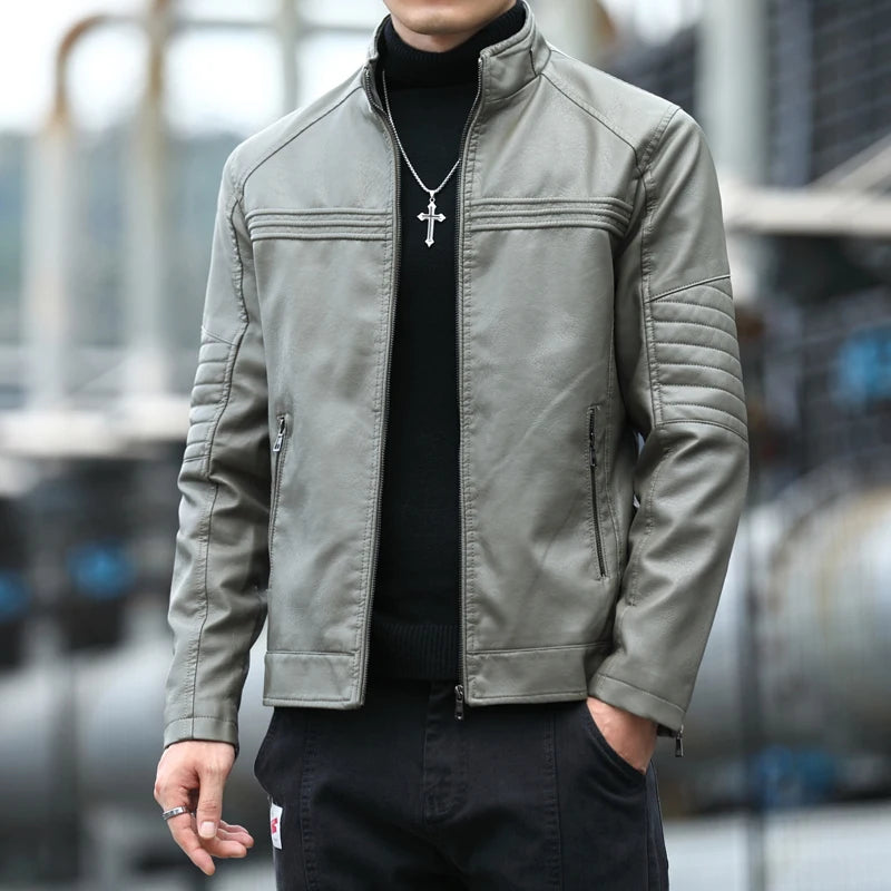 High Quality Vintage Style Leather Jacket Mens Cowhide Clothes Winter New Biker Fashion Jackets Men Leather Slim Coats men