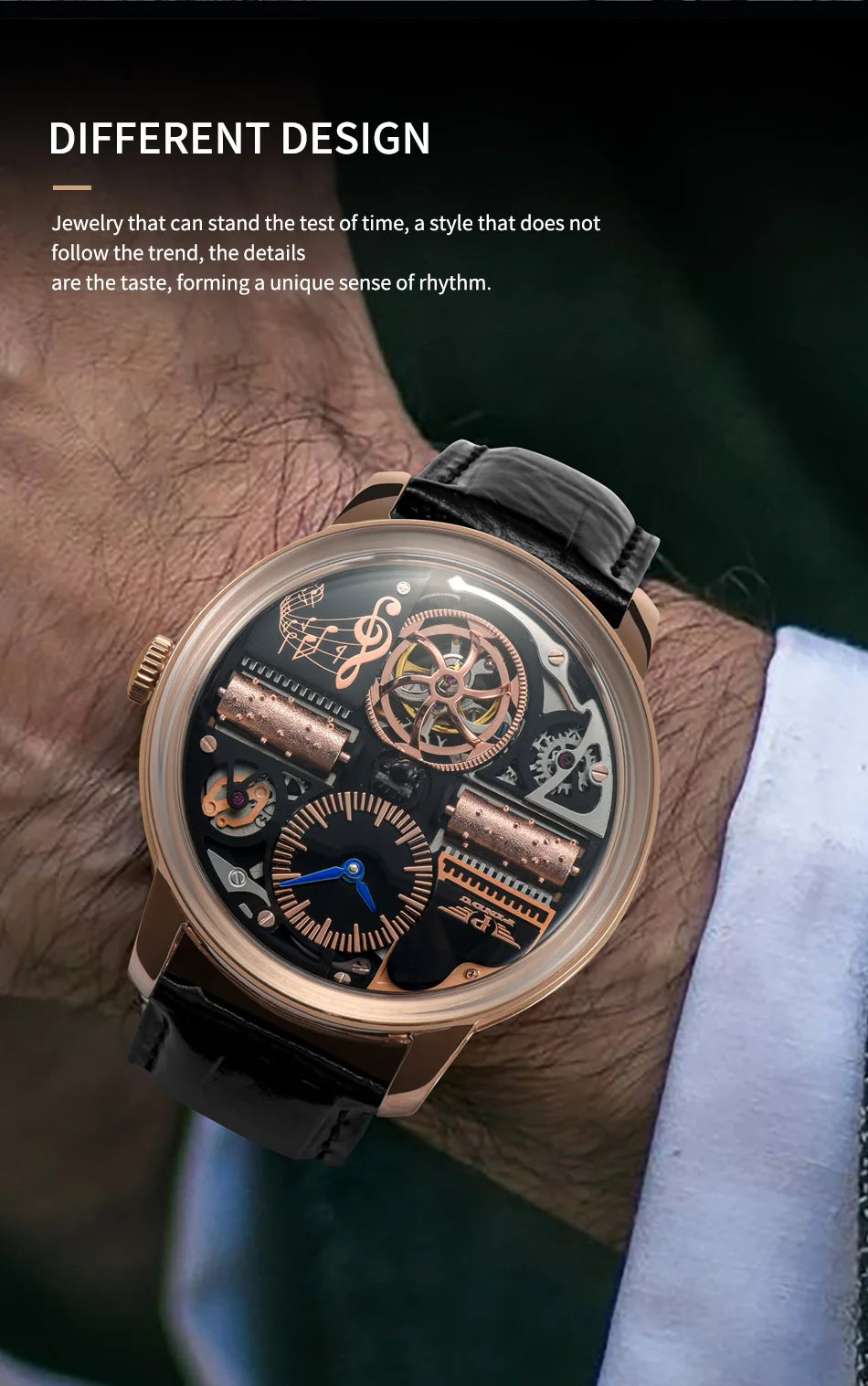 PINDU Watch New TOP Men Mechanical Watch Godfather Fashionable Classic Series 45.5MM Wristwatches Men M2791B