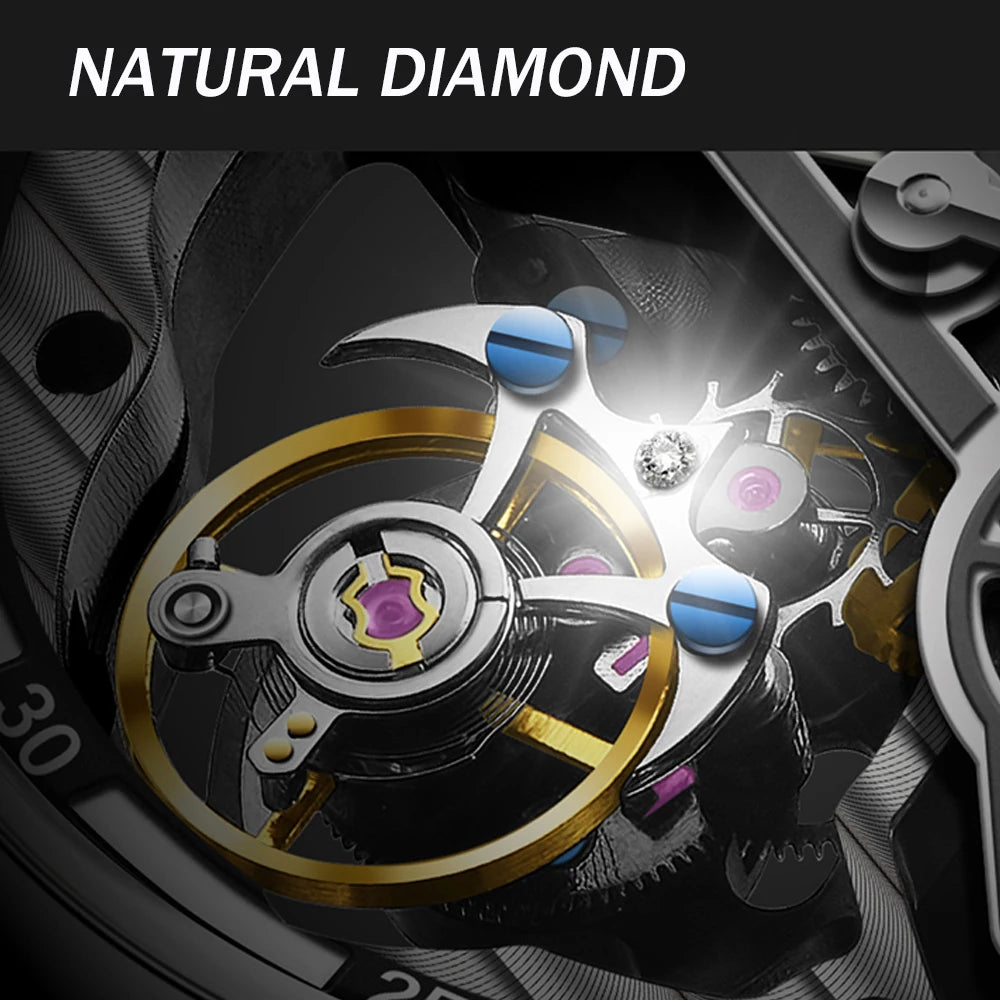AESOP Flying Tourbillon Watch for Men Skeleton Automatic Tourbillon Movement Mechanical Wrist Watches Mens Fashion Sapphire New