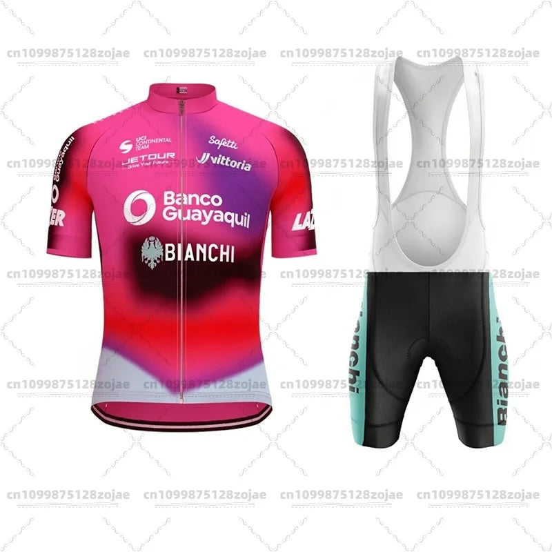 2025 Men's Retro Short Sleeve Jersey BIANCHI Cycling Jersey Bicycle Summer Short Sleeve Quick Dry Cycling Suit Kit