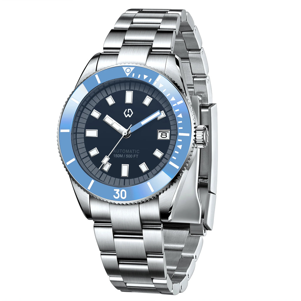 WISHDOIT New Watch Men's Automatic Super Luminous Bezel Mechanical Watch Japan NH35 150 Waterproof Diving Production