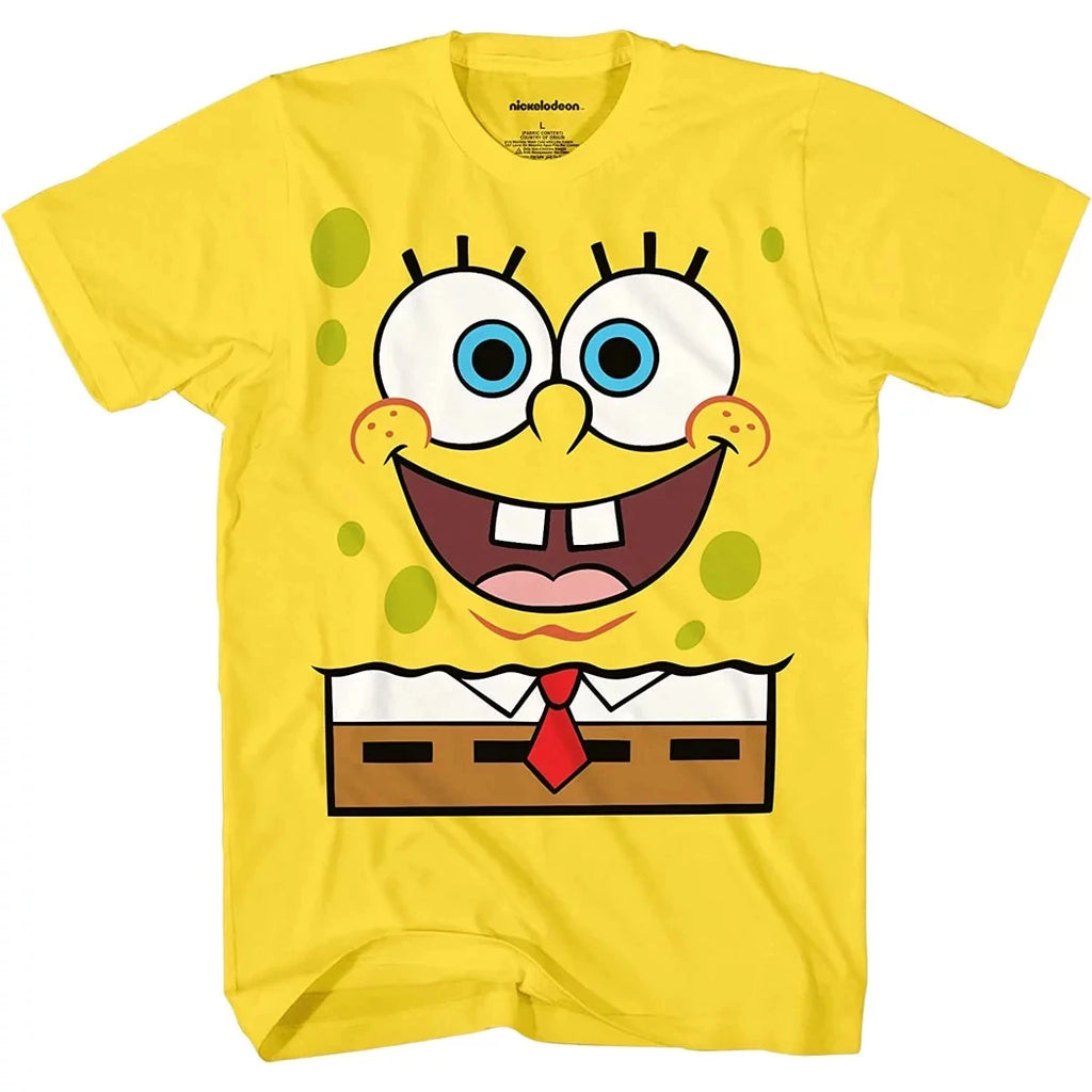 SpongeBob Series 2024 Summer Boys and Girls New 3D Printed Round Neck T-shirt Gifts for children