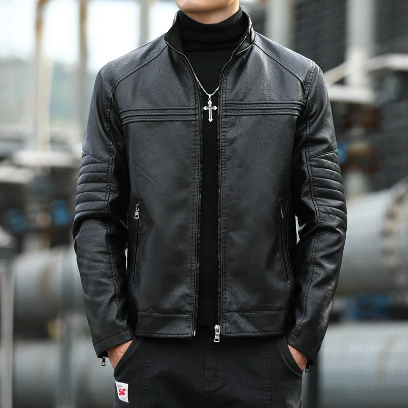 High Quality Vintage Style Leather Jacket Mens Cowhide Clothes Winter New Biker Fashion Jackets Men Leather Slim Coats men