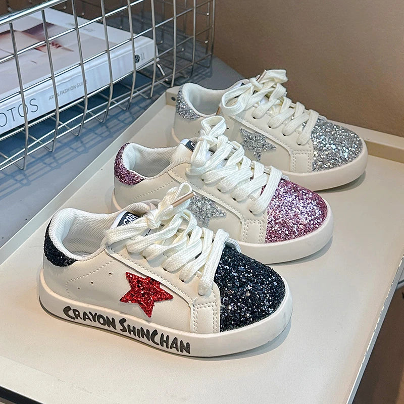 Sports Shoes for Kids Spring Fall New Boys Girls Sports Shoes Casual Board Shoes Leather Soft Soled Small White Shoes for Kids