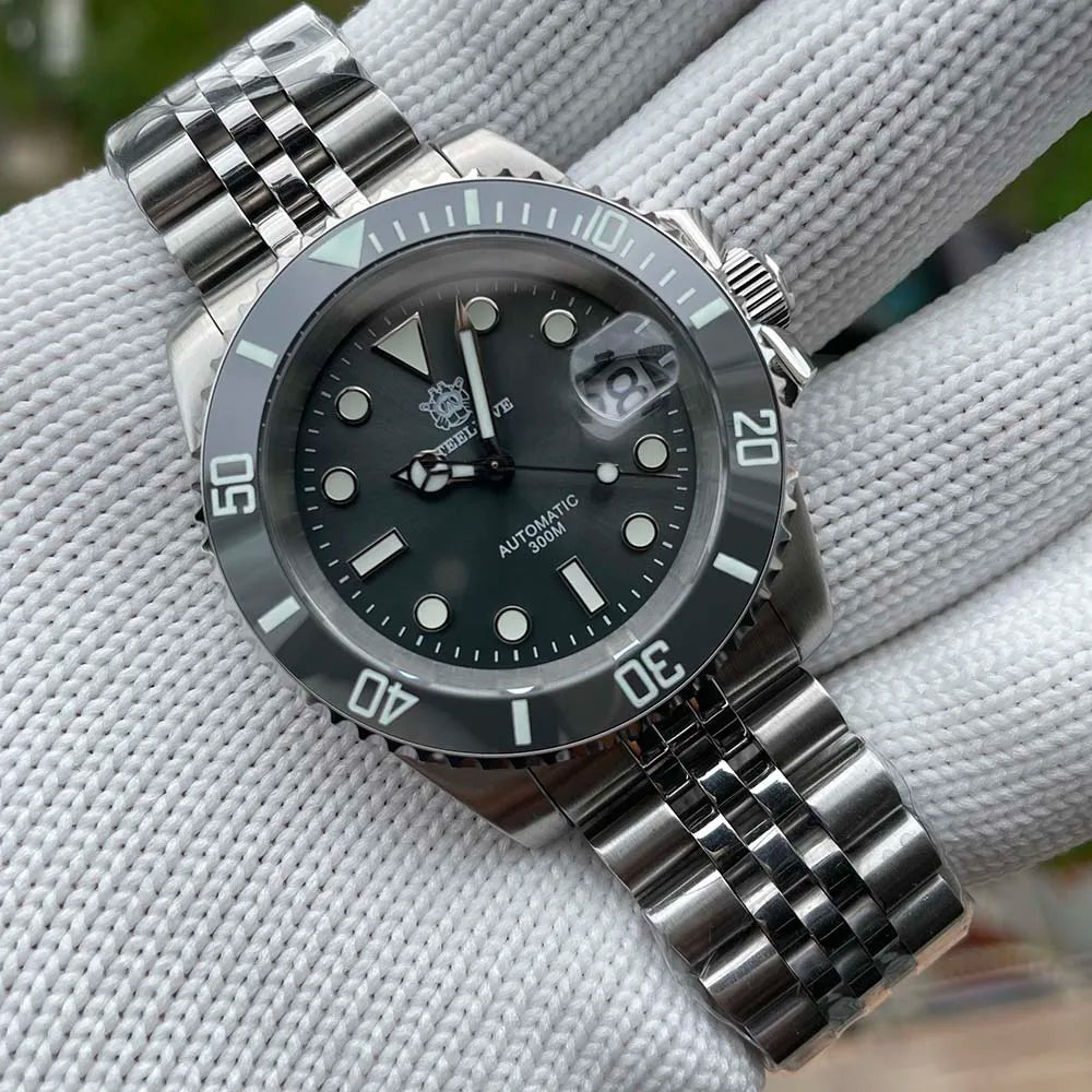 SD1953 Gray Dial Stainless Steel NH35 Watch Steeldive 40.5mm STEELDIVE Brand Sapphire Glass Men Diver Watches reloj hombre