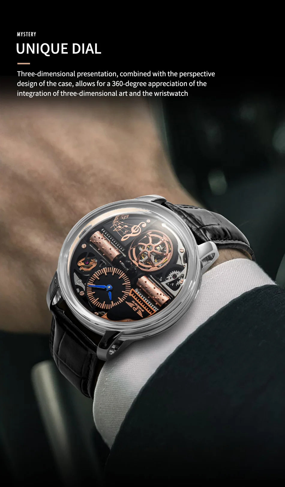 PINDU Watch New TOP Men Mechanical Watch Godfather Fashionable Classic Series 45.5MM Wristwatches Men M2791B