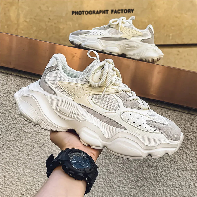 Sports Casual Men Shoes Anti Slip Wear-Resistant Trendy Breathable Outdoor Running Soft Platform Soles Comfort Male Sneakers