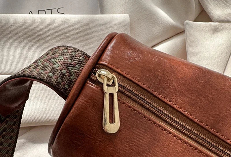 Leather Boston Women Small Handbag