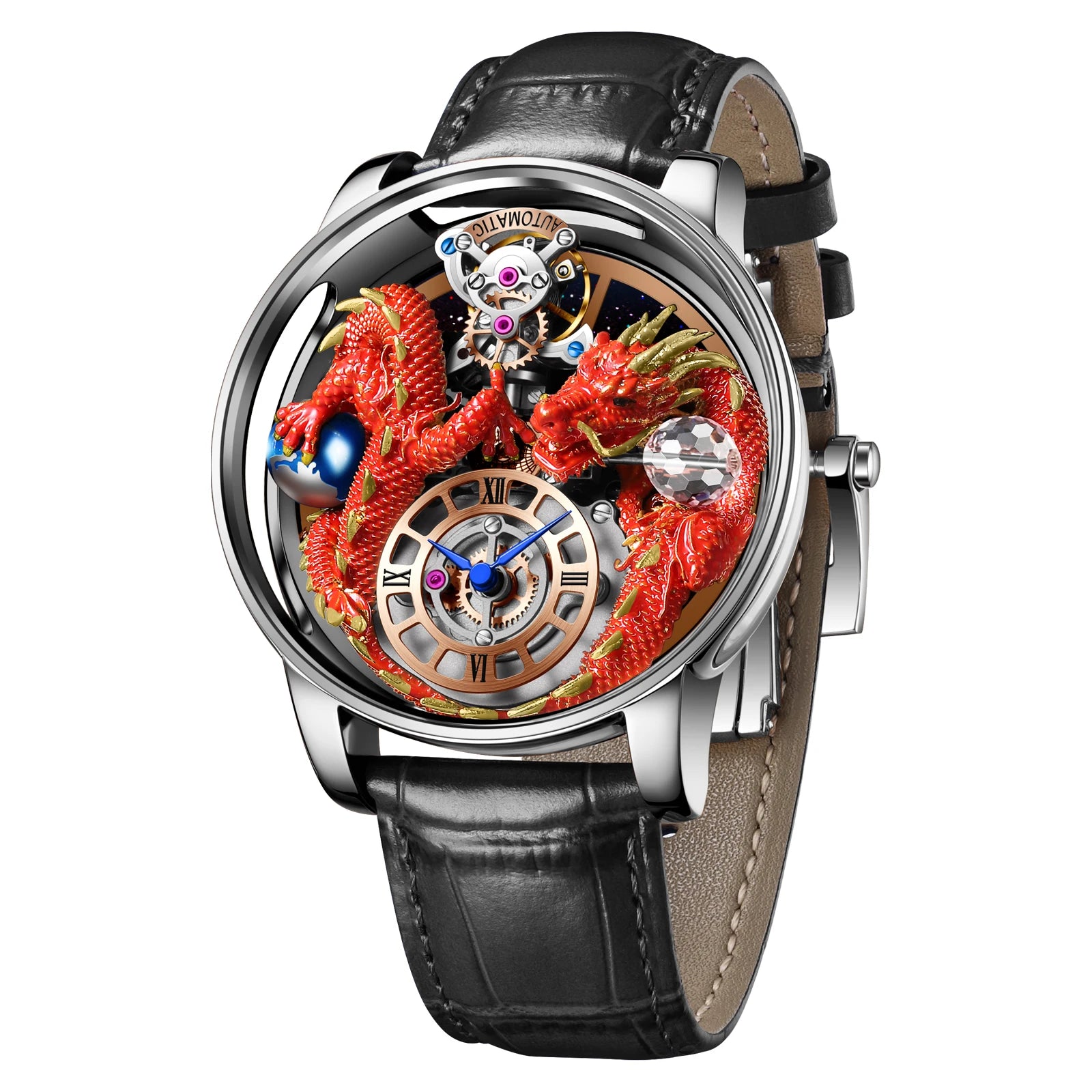 2024 New PINDN Jaco&Co Brand Watch Men's Leather Sports Watch Men's Quartz Watch Chronograph Men's Clock Relogio Masculino