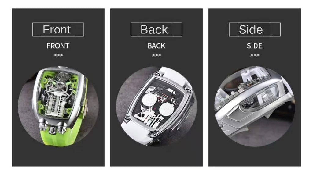 2025 new transparent waterproof men's quartz watch, unique hollow wine barrel shaped leisure watch