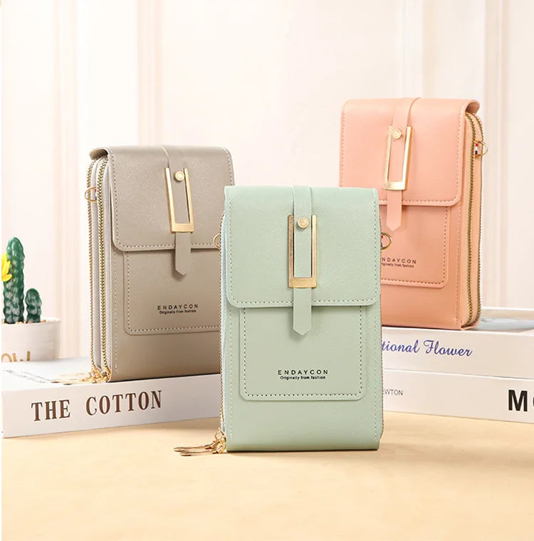 Soft Leather Wallets Hand Purses Crossbody Bags for Women