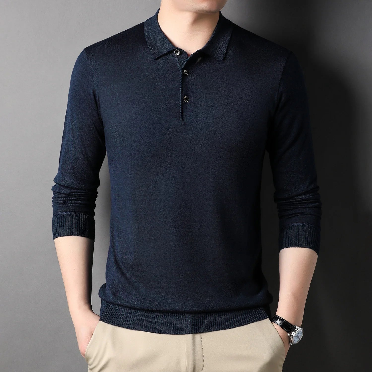 Man Sweatshirt Stripe Blue Pullovers Baggy Original Polo T Shirt For Men Japan High Brand Cheap Clothes Quotes Elasticity Luxury