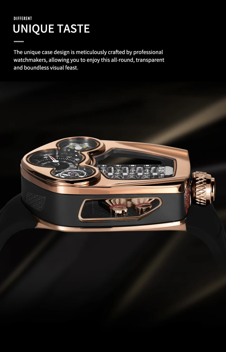 Pindu's top brand fully automatic mechanical watch sports engine personalized design interesting and classic watch