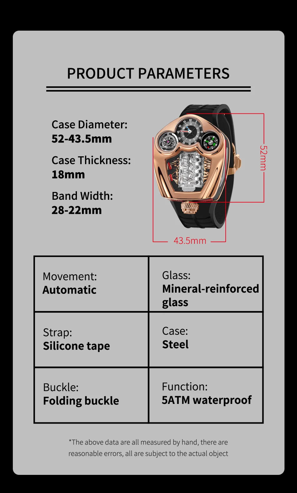 PINDU Fashion Men Quartz Watch 5ATM Silicone Men Watch Multifunctional Stainless steel Compass Casual Wristwatch Swiss Movement