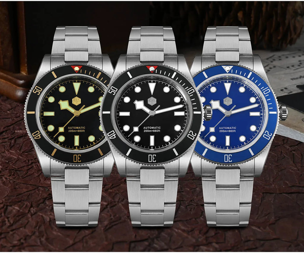 San Martin New 40mm BB58 Retro Luxury Diver Watch NH35 Automatic Mechanical Watches For Men Sapphire Luminous 20Bar Reloj SN0008