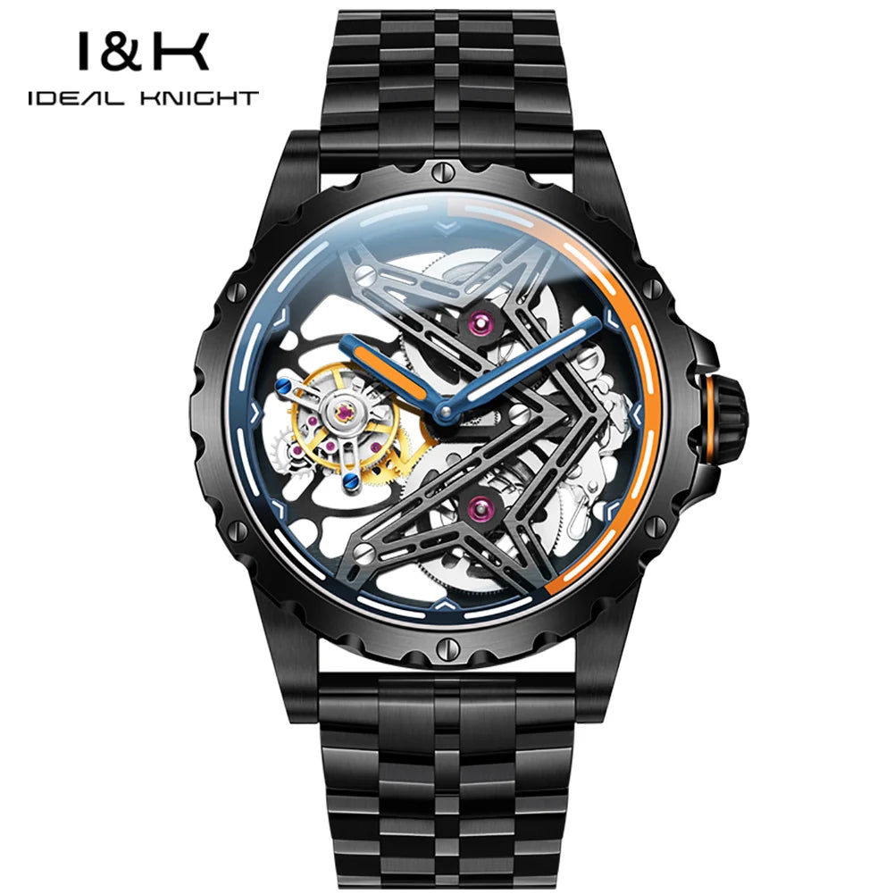 IDEAL KNIGHT 6803 Tourbillon Watch Automatic Mechanical Watch Luminous Waterproof Clock High Quality Fashion Business Men Watch
