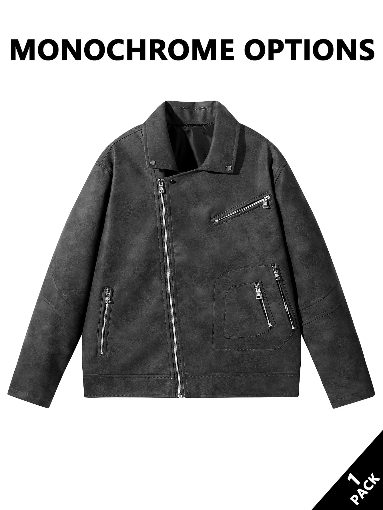 Men's Leather Jacket with a Turn-Down Collar, Windproof and Cold-Resistant, Crisp and Stylish, Suitable for Daily Commuting, Business Casual, Street Wear, Autumn and Winter Outings, Dating and Social Events, and Short Trips