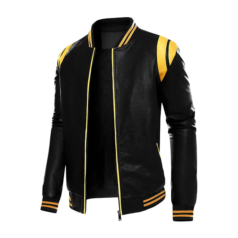 New Men's Leather Jackets Autumn And Winter Casual Motorcycle Slim PU Jacket Biker Leather High Quality Fashion Warm Overcoat