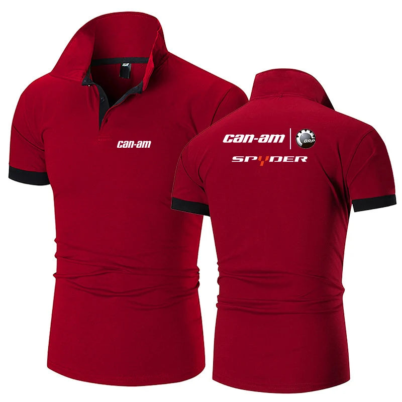 2022 New Fashion Polo Shirt Solid Color Men Can Am Team Motorcycles Short Sleeve Polo Shirt Summer Streetwear Casual Tops