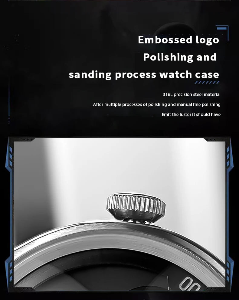 OBLVLO New Design Trisome Star Planet Automatic Watch For Men Luxury Super Luminous 316L Steel Case Mechanical Watch BLM-TRISOME