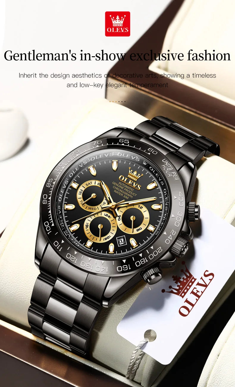 OLEVS 6638 Men Watch Brand Mechanical Movement Automatic Watch Men Luxury Waterproof Calendar Timing Code Original Men Watch