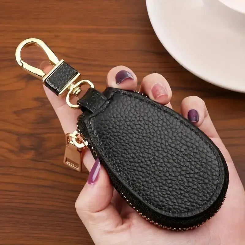 Leather Zipper Key Wallet