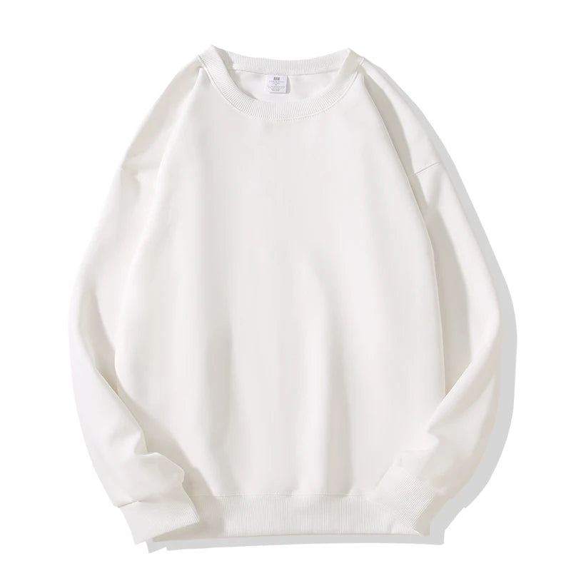 New Heavy Fabric Men/Women Simple Style Sweatshirts Fashion Soild Color O Neck Loose Hoodies Autumn Casual Pullover Tops