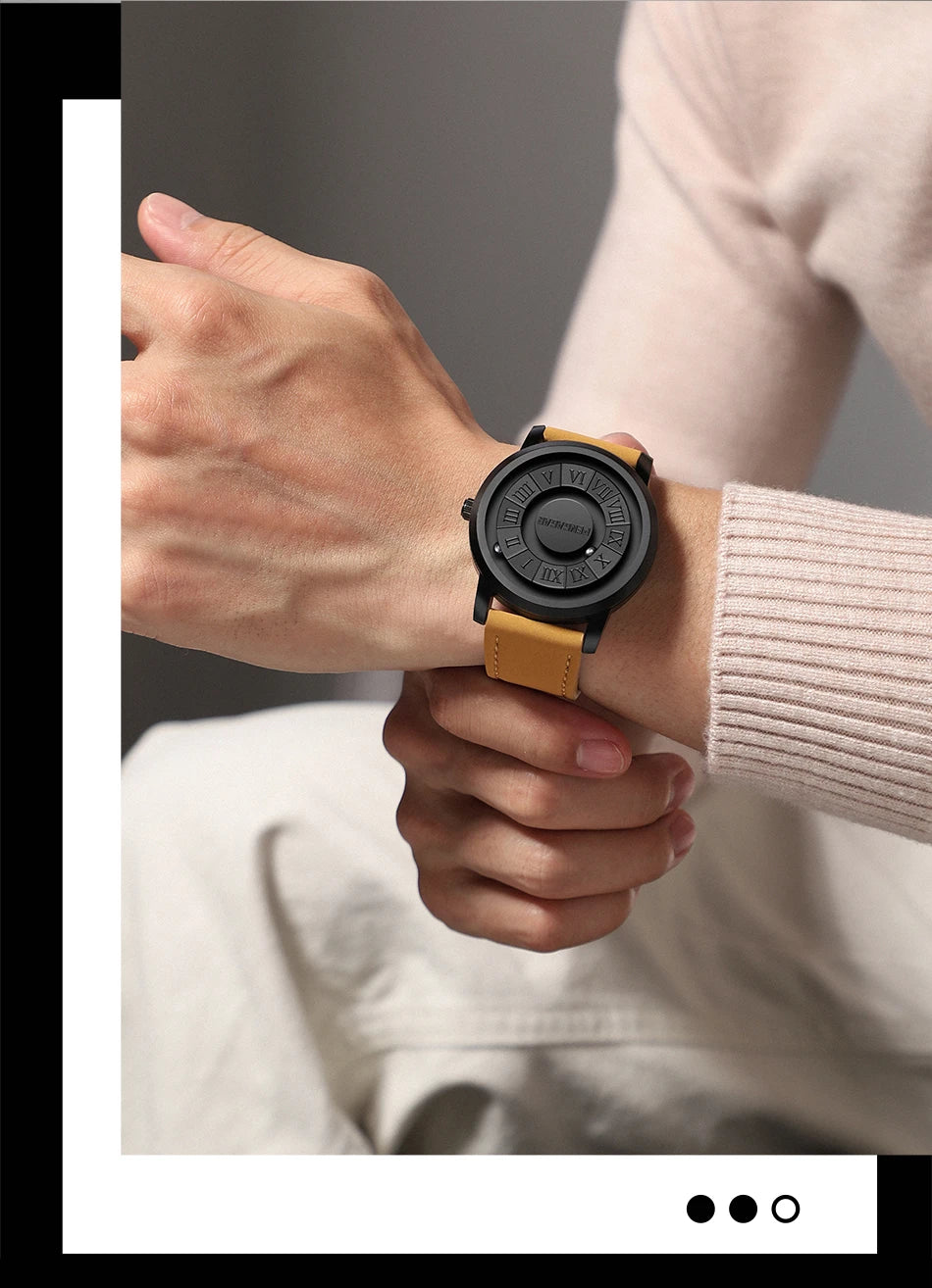 2025 Luxury Watch Men Creative Scrolling Pointer Magnetic Force Sport Watches Men Quartz Chronograph Man Clock Relogio Masculino
