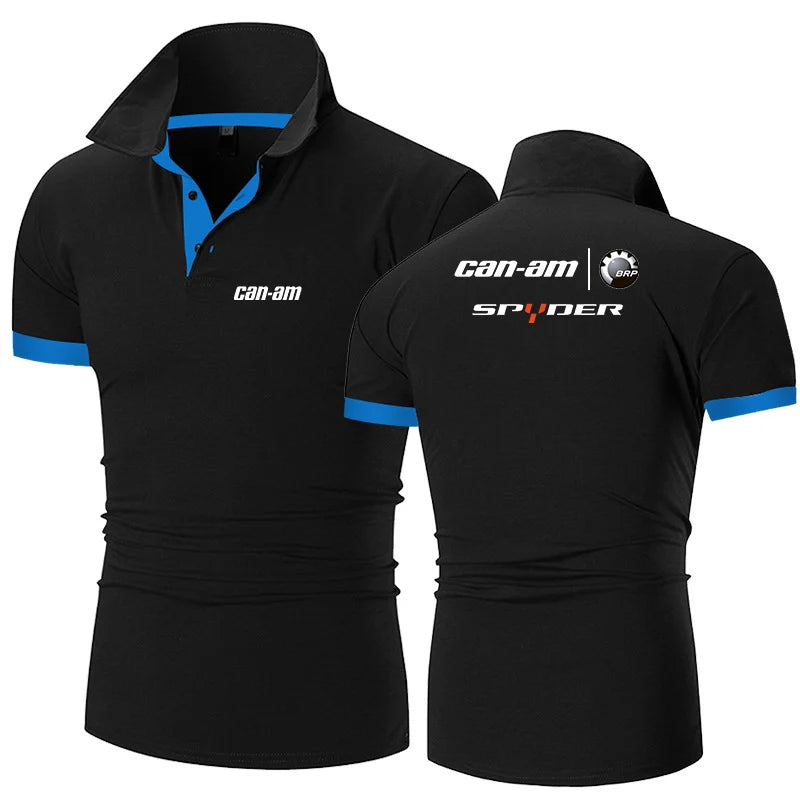2022 New Fashion Polo Shirt Solid Color Men Can Am Team Motorcycles Short Sleeve Polo Shirt Summer Streetwear Casual Tops