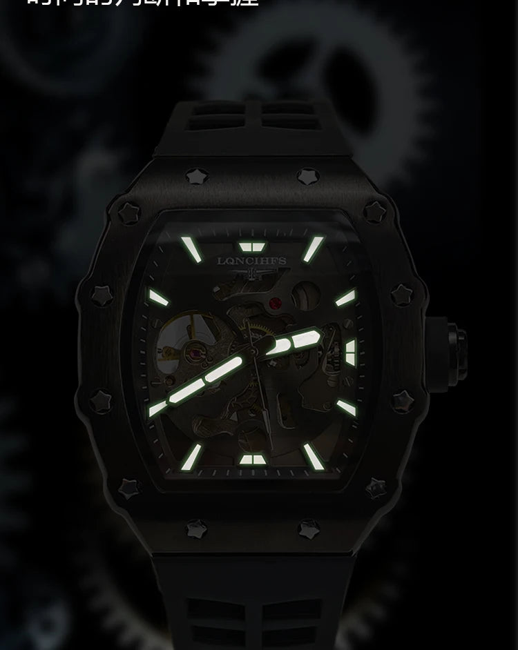 Men's luxury automatic Mechanical Watch  Sport Outdoor tourbillon waterproof luminous Fashion watch for men reloj hombre