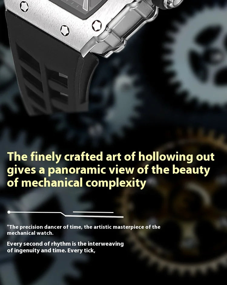 Men's luxury automatic Mechanical Watch  Sport Outdoor tourbillon waterproof luminous Fashion watch for men reloj hombre