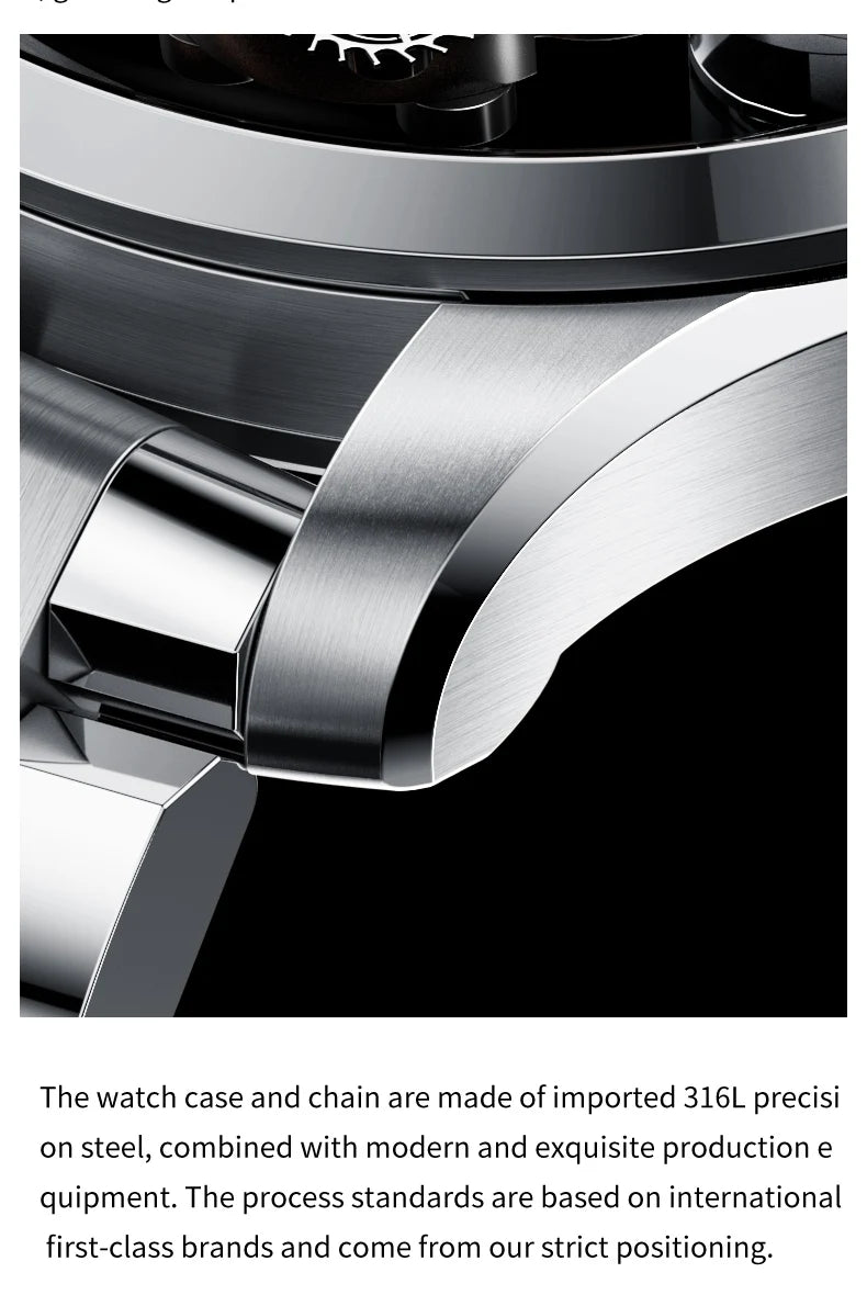 IDEAL KNIGHT Top Brand Luxruy Mens Watch Advanced Tourbillon Automatic Mechanical Watch Waterproof Luminous Dual Region Time