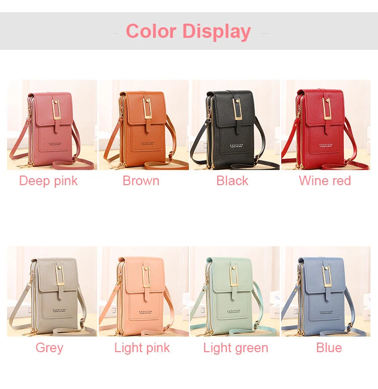 Soft Leather Wallets Hand Purses Crossbody Bags for Women