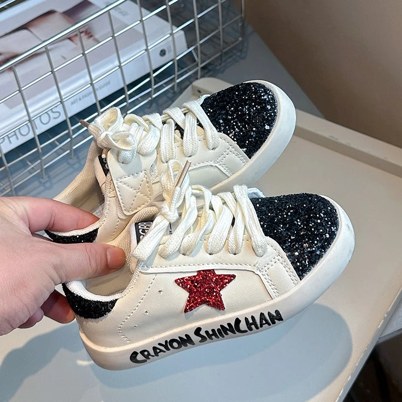 Sports Shoes for Kids Spring Fall New Boys Girls Sports Shoes Casual Board Shoes Leather Soft Soled Small White Shoes for Kids