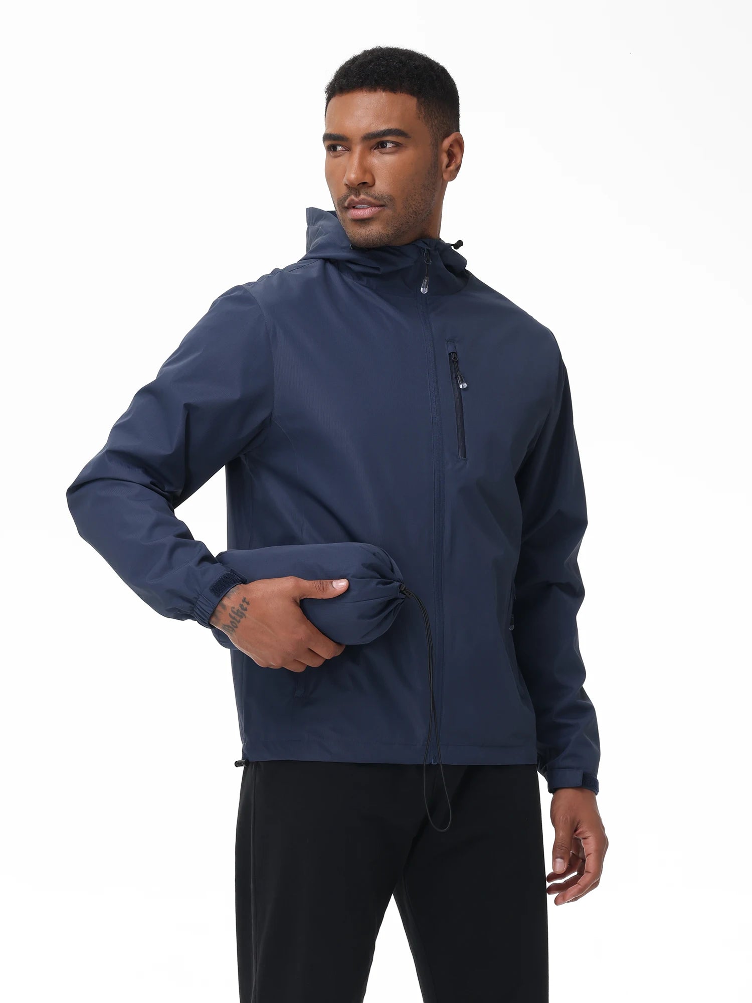 Summer Men's Raincoat, Waterproof Lightweight Breathable Jacket for Camping Hiking Cycling Fishing with Inner Pocket