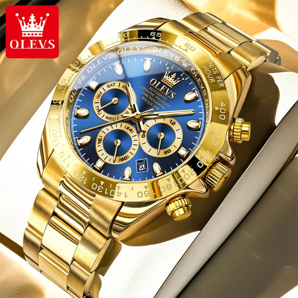 OLEVS 6638 Men Watch Brand Mechanical Movement Automatic Watch Men Luxury Waterproof Calendar Timing Code Original Men Watch