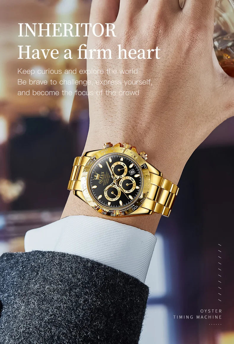 OLEVS 6638 Men Watch Brand Mechanical Movement Automatic Watch Men Luxury Waterproof Calendar Timing Code Original Men Watch