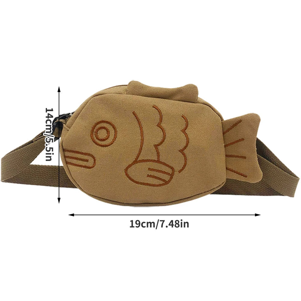 Fish Shape Canvas Messenger Bag