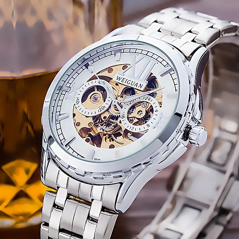 New Fully Automatic Mechanical Watch Men's Hollow Luminous Waterproof Fashion Watch High-end Business Multi-function Watches