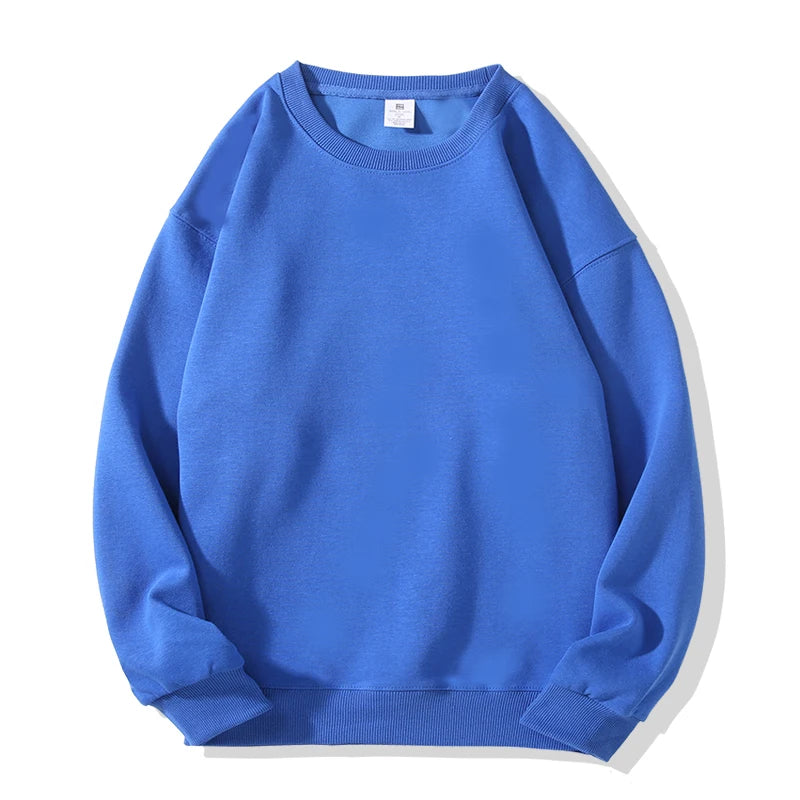 New Heavy Fabric Men/Women Simple Style Sweatshirts Fashion Soild Color O Neck Loose Hoodies Autumn Casual Pullover Tops