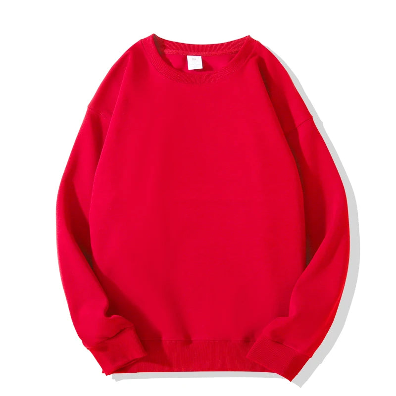 New Heavy Fabric Men/Women Simple Style Sweatshirts Fashion Soild Color O Neck Loose Hoodies Autumn Casual Pullover Tops