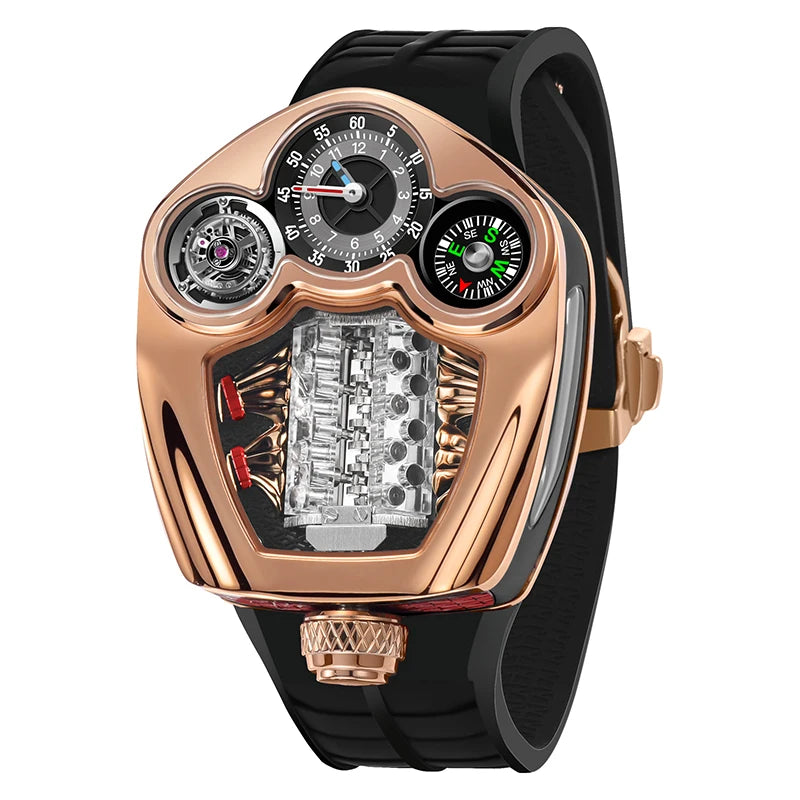 Pindu's top brand fully automatic mechanical watch sports engine personalized design interesting and classic watch