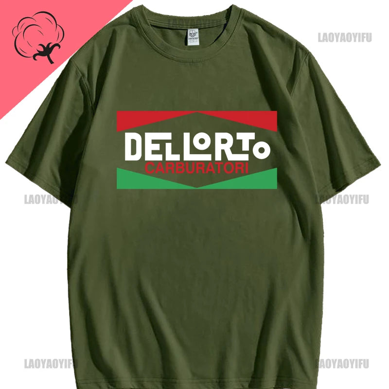 All Colour New Dellorto Carburetor Motorcycle Logo T-shirt  men clothing funny vintage graphic t shirts cotton