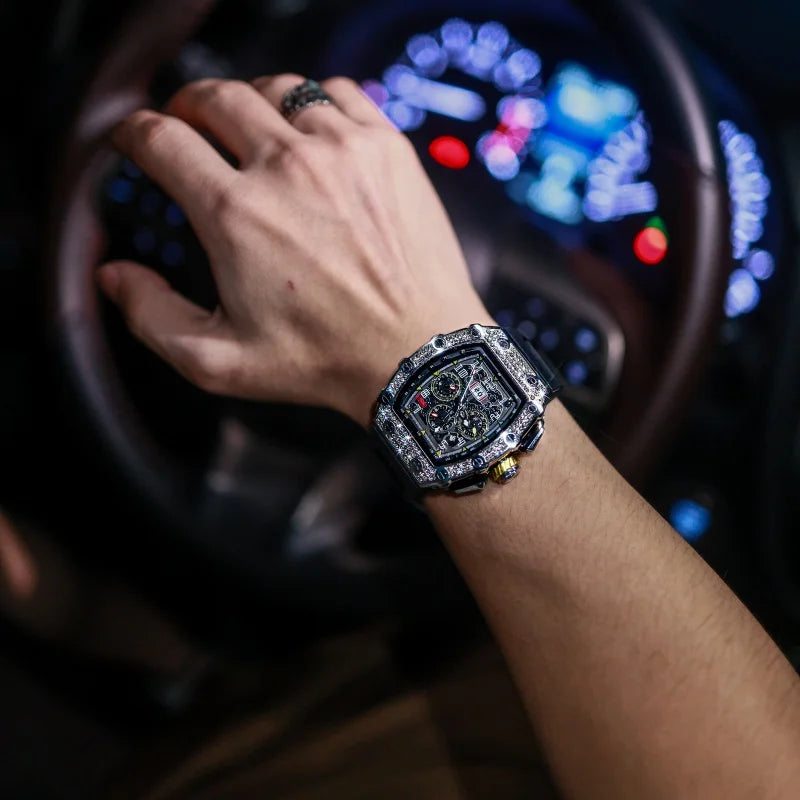 Large dial wine barrel shaped watch for men, authentic high-end mechanical watch, men's high-end feel, fully automatic pure mech