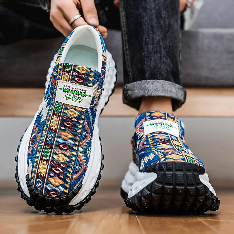 Men's Shoes 2025 Hot Sale New Arrival Breathable Embroidered Thick Sole Height Increasing Casual Sports Shoes Male Sneakers