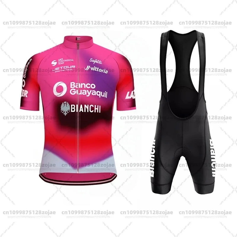 2025 Men's Retro Short Sleeve Jersey BIANCHI Cycling Jersey Bicycle Summer Short Sleeve Quick Dry Cycling Suit Kit